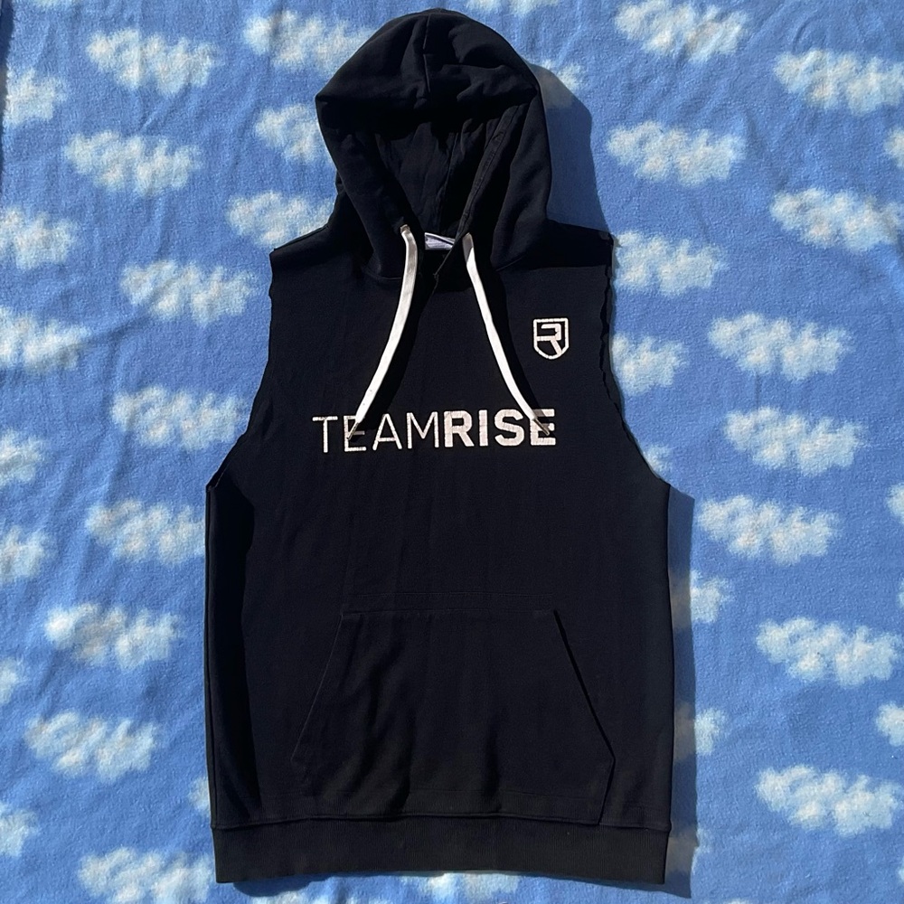 Team Rise Black Sleeveless Hoodie